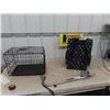 Image 1 : Metal Dog Kennel 13" x10" x 19" , Travel Kennel,  & Grooming Pole