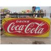 Image 1 : Vintage Coca-Cola Sign Melamine with  Wooden Frame  48" x 120"