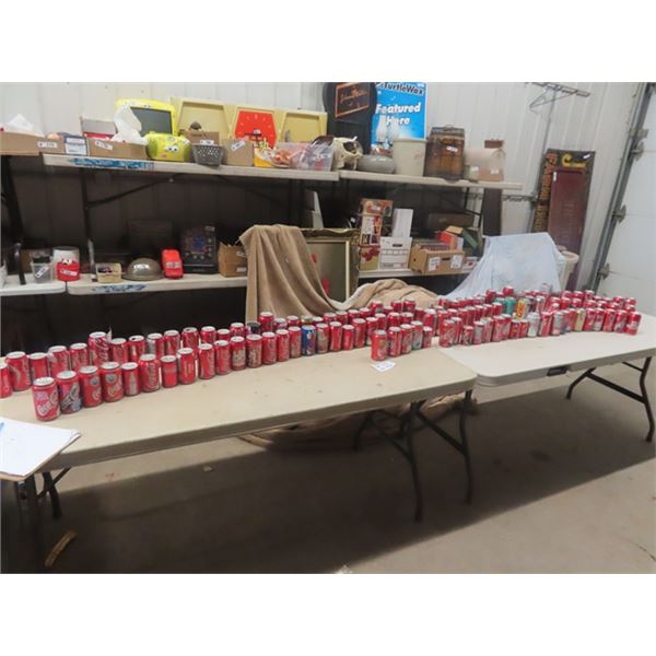 91 Coca-Cola Cana; some labelled with Events,  Olympics, Places, Christmas ...