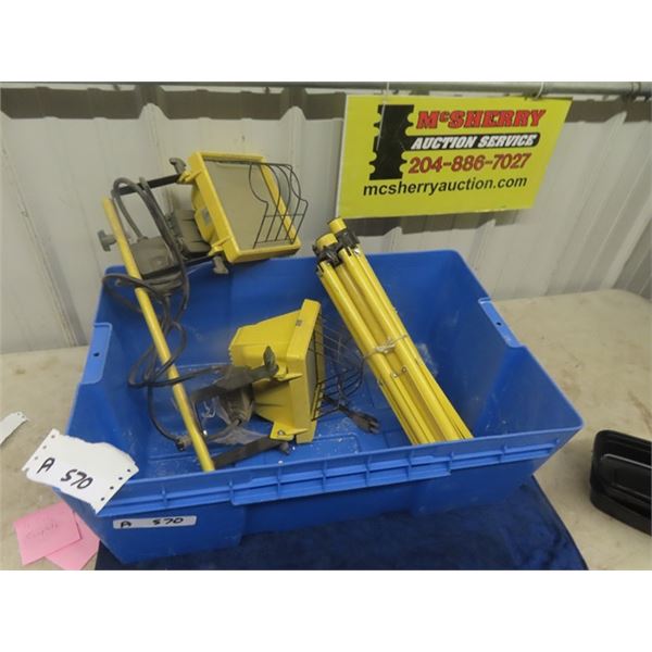 Halogene Lights on Stand with Tub