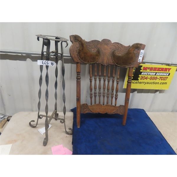 Wrought Iron Base & Double Pressed Chair Back