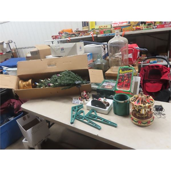 Christmas Ornaments- 1 Musical, Artificial Tree &  Tree Stand