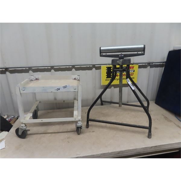 Iron Horse Adjustable Roller Stand & Metal Stand  on Casters 17" x 18" x 14"