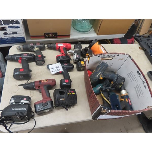 Cordless Tool Pack - NOT Tested - Drills, plus &  Battery Charger - don't execpt all to work