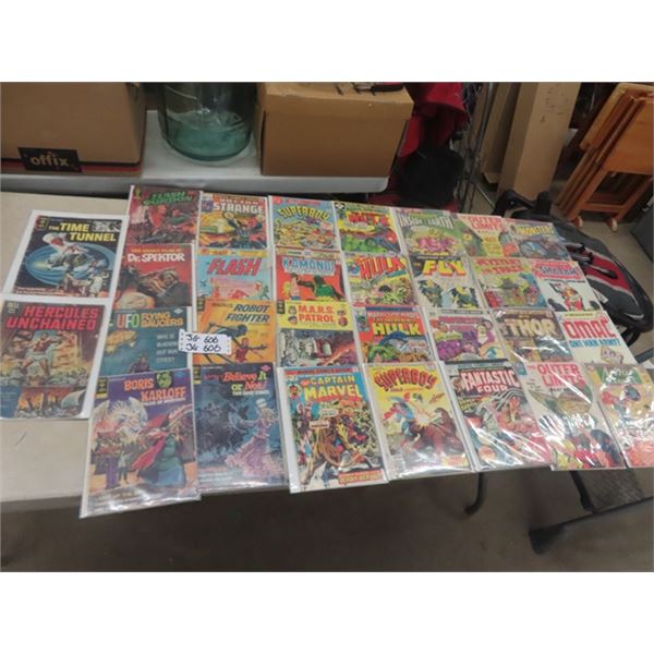 30 Vintage Comic Books $0.12- $0.50 including  The Mighty Thor, The Fly, Action Comics, Incredible H