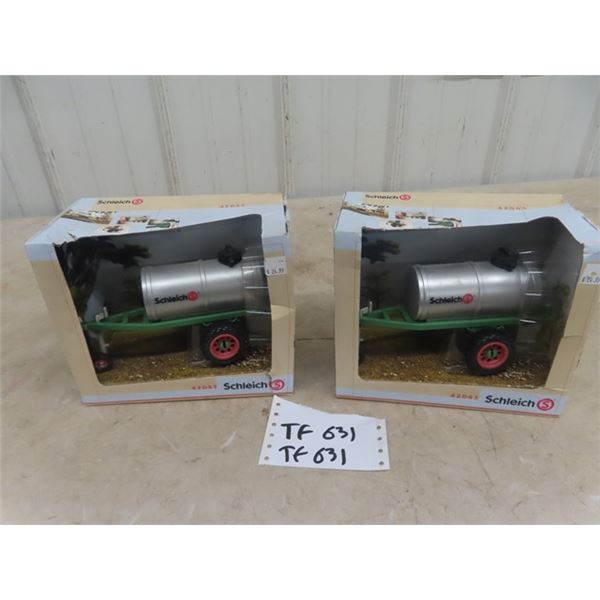 2 Schleich Farm Toy Water Wagon in Boxes