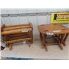 Image 3 : Wooden Stool & 2 Gliding Ottomen - NO Cushions
