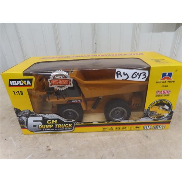 New in Box Hulna Die Cast  1/18 Scale Remote  Control Dump Truck