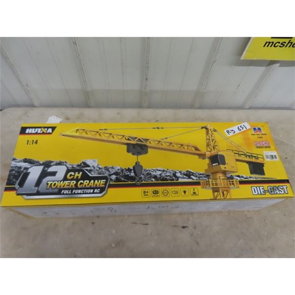 New in Box Hulna Die Cast 1/14 Scale Remote  Control Tower Crane