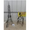 Image 1 : Wrought Iron Eifle Tower Display 36" Tall &  Wine Rack