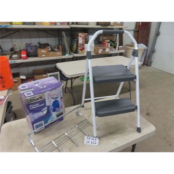 Stepper, Shark 'Press & Refresh' Steamer & Wall  Rack