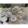 Image 3 : Variety of China Cups + Saucer Pairs & Salt +  Pepper Shakers