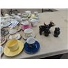 Image 5 : Variety of China Cups + Saucer Pairs & Salt +  Pepper Shakers