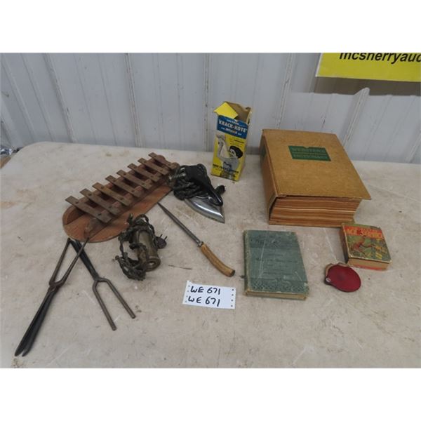 Xylophone, Hair Curler, Iron Websters Dictionary  plus more