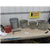 Image 1 : 5 Galvanized Buckets; Gas Can, Mop Pail & 3 Pails