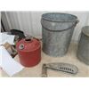 Image 3 : 5 Galvanized Buckets; Gas Can, Mop Pail & 3 Pails