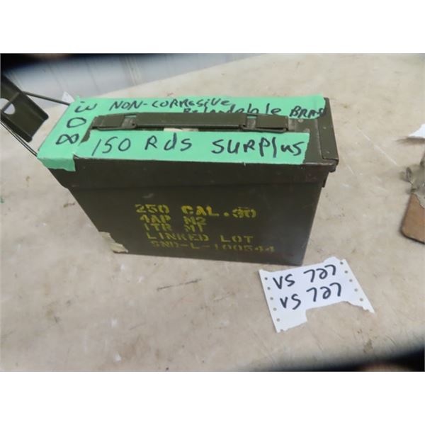 308 Military Surplus Ammo 150 Rounds with Metal  Ammo Crate - MUST HAVE PAL TO PURCHASE - WE DO NOT 