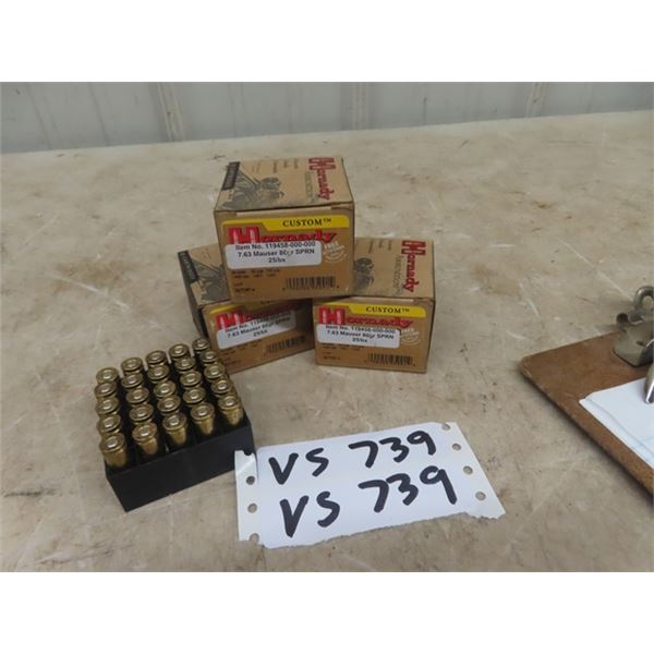 7.63 Mauser Factory Ammo 73 Rounds -  MUST HAVE PAL TO PURCHASE - WE DO NOT SHIP AMMO