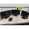 Image 1 : 3 Computer Monitors; 1) Toshiba, 1) Dell, 1)  Optiquest & Sony Alarm Clock