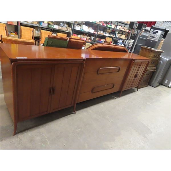 All Teak Dinning Room Suite - Amazingly Large  Buffet 35" x 124" x 22"  - Table 46" x 56" plus 4 - 1