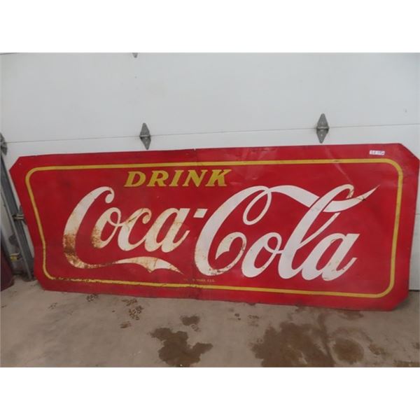 Vintage Metal Coca-Cola Sign 40" x 117"
