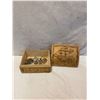 Image 1 : Assorted tokens, earrings etc in wood box