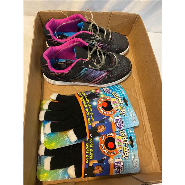 Light up gloves and size 3.5 shoes