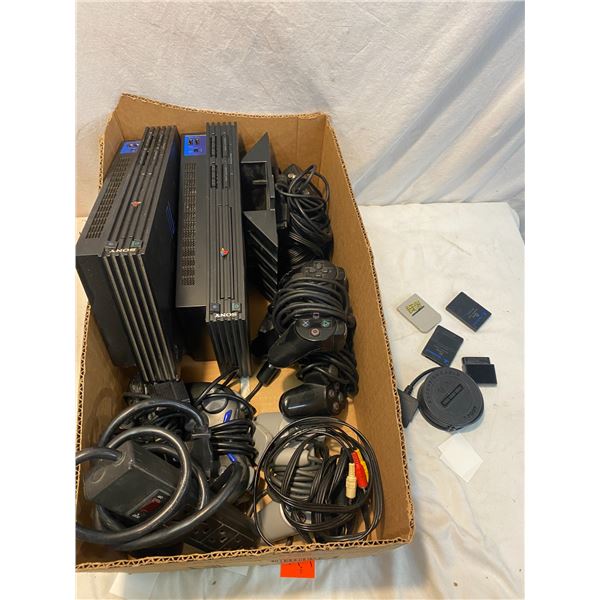PS2 games consoles and game remotes etc