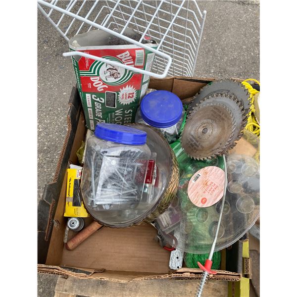 Steel wool, blades, nails etc