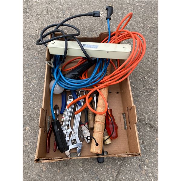 Assorted tools and cords