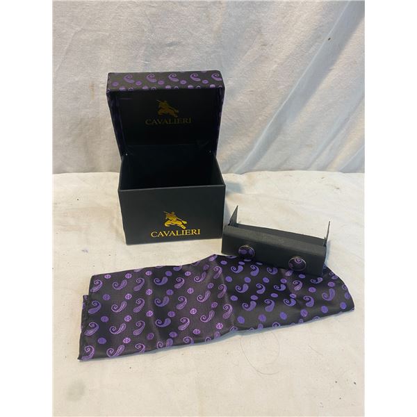 Cavalieri Cufflinks and handkerchief