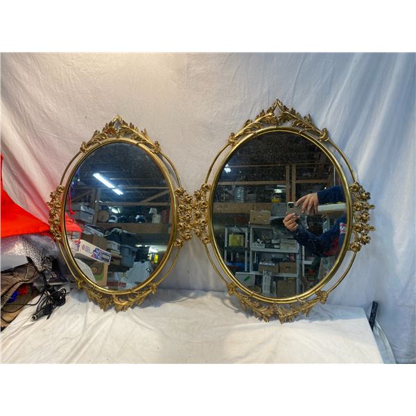 2 metal framed mirrors