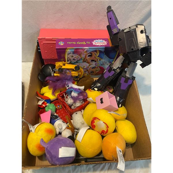 Assorted toys and emojis