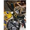 Image 8 : BUCKET OF TOOLS, SQUARES, BARCLAMP AND PAIL ORGANIZER OF HARDWARE