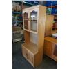 Image 2 : OAK CABINET WITH GLASS DOORS