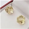 Image 2 : NEW STERLING SILVER 8.13MM X 8.03MM GENUINE LEMON QUARTZ EARRINGS, 3.7CTS, W/A $835.00