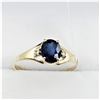 Image 1 : NEW 10KT. YELLOW GOLD 6.15MM X 5.07MM GENUINE BLUE SAPPHIRE (0.8CTS) & DIAMOND (0.03CTS) RING, W/A $