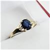 Image 2 : NEW 10KT. YELLOW GOLD 6.15MM X 5.07MM GENUINE BLUE SAPPHIRE (0.8CTS) & DIAMOND (0.03CTS) RING, W/A $