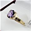 Image 3 : NEW 10KT. YELLOW GOLD 8MM X 6MM GENUINE AMETHYST (1CT) & DIAMOND (0.02CTS) RING, W/A $1110.00, SIZE 