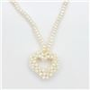 Image 2 : NEW BRASS GENUINE FRESHWATER PEARL HEART NECKLACE, APPROX 244 PEARLS, W/A $1000.00