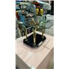 BLACK BRASS GLASSTOP ENDTABLE
