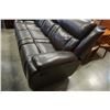 Image 8 : BROWN LEATHER RECLINING SOFA AND LOVESEAT WITH DROP DOWN CENTER CONSOLE