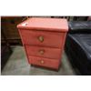 Image 1 : SMALL PINK MICROFIBRE 3 DRAWER NIGHTSTAND