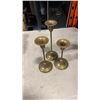 Image 2 : TRAY OF BRASS CANDLESTICKS