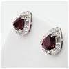 Image 2 : NEW STERLING SILVER 6.54MM X 4.98MM NATURAL RUBY (1.68CTS) & CZ EARRINGS, W/A $765.00