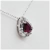 Image 2 : NEW STERLING SILVER 6.68MM X 4.95MM NATURAL RUBY (0.6CTS) & CZ PENDANT WITH STERLING CHAIN, W/A $695