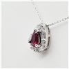 Image 3 : NEW STERLING SILVER 6.68MM X 4.95MM NATURAL RUBY (0.6CTS) & CZ PENDANT WITH STERLING CHAIN, W/A $695