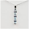 Image 1 : NEW STERLING SILVER 4.6MM X 3MM GENUINE BLUE TOPAZ (0.6CTS) PENDANT WITH STERLING CHAIN, W/A $545.00