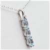 Image 2 : NEW STERLING SILVER 4.6MM X 3MM GENUINE BLUE TOPAZ (0.6CTS) PENDANT WITH STERLING CHAIN, W/A $545.00