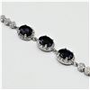 Image 1 : NEW STERLING SILVER 7.76MM X 5.8MM NATURAL BLUE SAPPHIRE & CZ BRACELET, 3 SAPPHIRE (3.63CTS), W/A $1